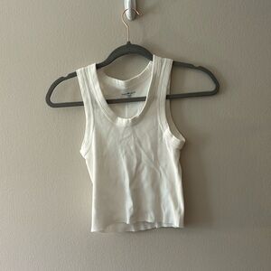 brandy melville white tank top, one size